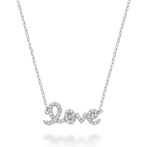 Mini Love Script Diamond Necklace